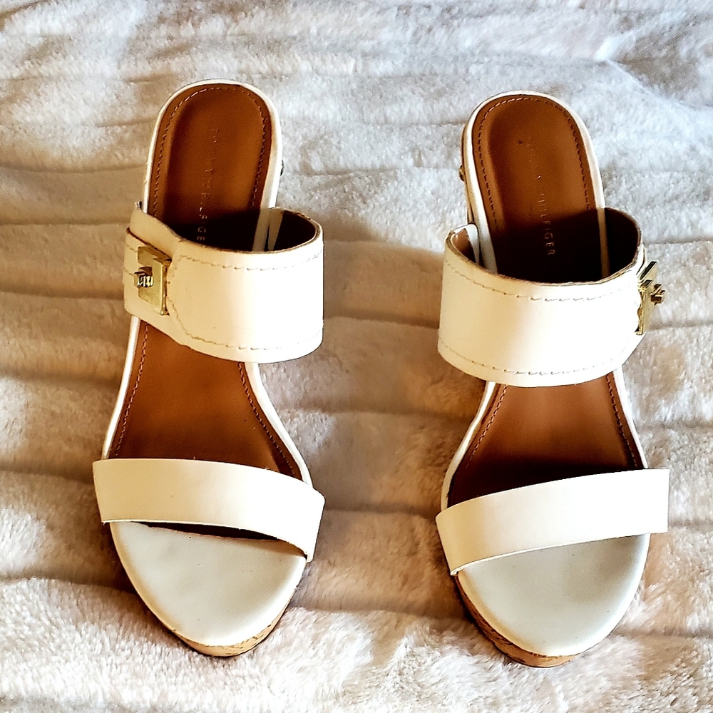 Tommy Hilfiger white woman platform sandal